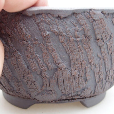 Bonsaischale aus Keramik 13,5 x 13,5 x 7 cm, Farbe rissig - 2