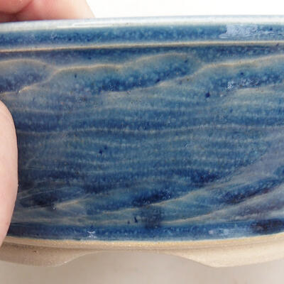 Bonsaischale aus Keramik 20,5 x 20,5 x 6,5 cm, Farbe blau - 2