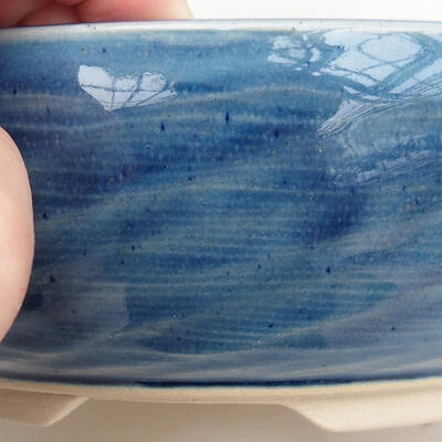 Bonsaischale aus Keramik 19 x 19 x 7 cm, Farbe blau - 2