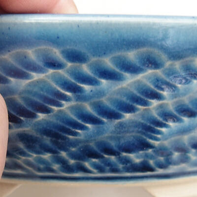 Bonsaischale aus Keramik 19,5 x 19,5 x 6 cm, Farbe blau - 2