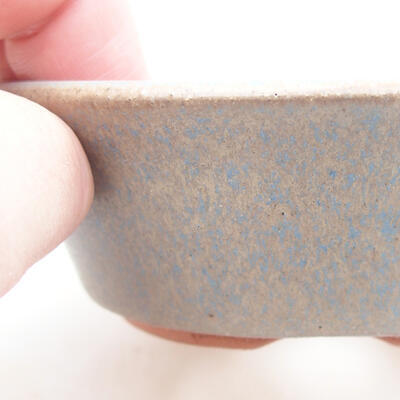 Keramische Bonsai-Schale 10 x 10 x 3,5 cm, Farbe blau - 2