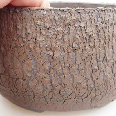Bonsaischale aus Keramik 12 x 12 x 7,5 cm, rissige Farbe - 2