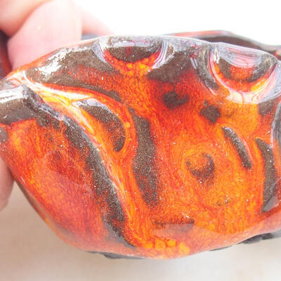 Keramikschale 7 x 7 x 4,5 cm, Farbe orange - 2