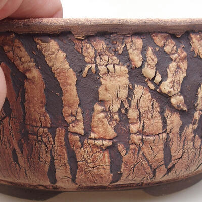Bonsaischale aus Keramik 19,5 x 19,5 x 8,5 cm, Farbe rissig - 2