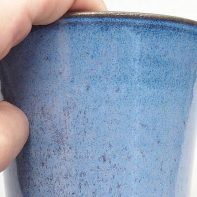 Bonsaischale aus Keramik 10,5 x 10,5 x 13,5 cm, Farbe blau - 2