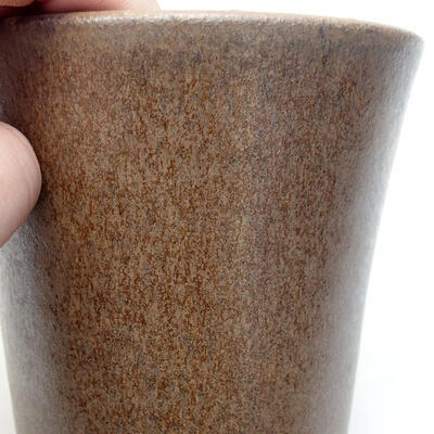 Bonsaischale aus Keramik 9,5 x 9,5 x 10,5 cm, Farbe braun - 2