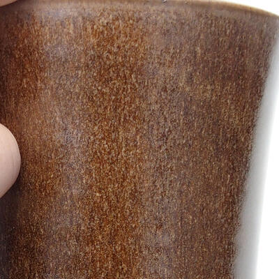 Bonsaischale aus Keramik 9,5 x 9,5 x 13,5 cm, Farbe braun - 2