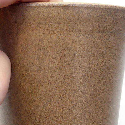Bonsaischale aus Keramik 10,5 x 10,5 x 14,5 cm, Farbe braun - 2