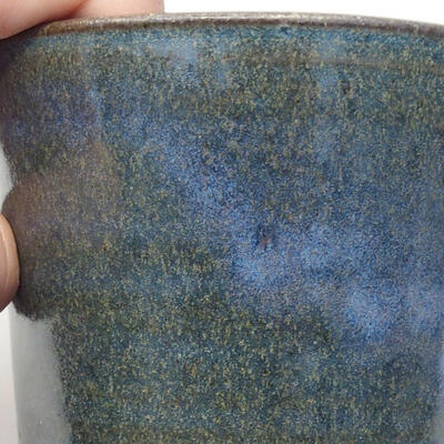 Bonsaischale aus Keramik 8,5 x 8,5 x 10 cm, Farbe blau-grün - 2