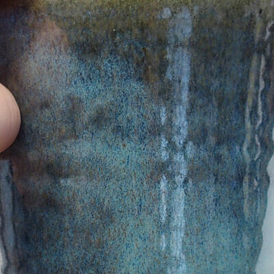 Bonsaischale aus Keramik 9,5 x 9,5 x 14,5 cm, Farbe blau-grün - 2