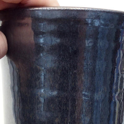 Bonsaischale aus Keramik 10 x 10 x 14 cm, metallfarben - 2