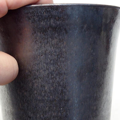 Bonsaischale aus Keramik 10,5 x 10,5 x 14 cm, metallfarben - 2
