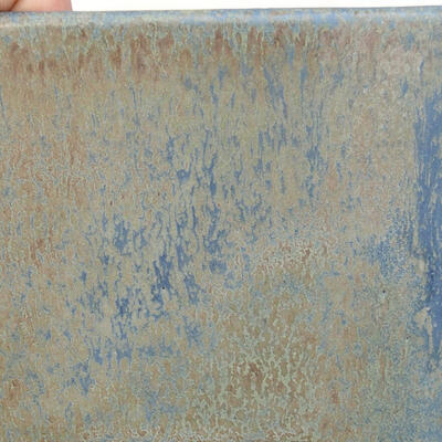 Bonsaischale aus Keramik 10 x 10 x 8,5 cm, Farbe blau-braun - 2