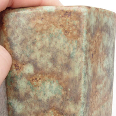 Bonsaischale aus Keramik 8,5 x 8,5 x 14,5 cm, Farbe grün-braun - 2