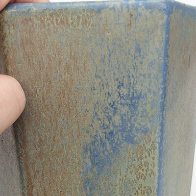 Bonsaischale aus Keramik 11,5 x 13 x 17 cm, Farbe blau-braun - 2