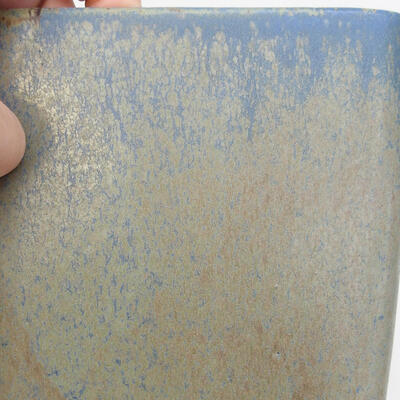 Bonsaischale aus Keramik 13 x 13 x 15,5 cm, Farbe blau-braun - 2