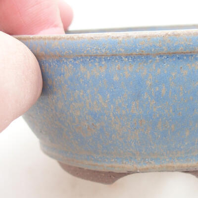Keramische Bonsai-Schale 9,5 x 9,5 x 4 cm, Farbe blau - 2
