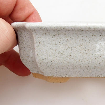 Keramik Bonsaischale 12 x 8,5 x 4 cm, Farbe grau - 2