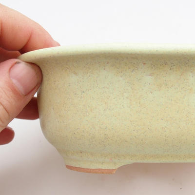 Keramik Bonsai Schüssel 15,5 x 12,5 x 6 cm, gelbe Farbe - 2
