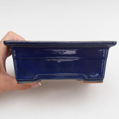 Keramik Bonsaischale 15,5 x 11 x 6 cm, Farbe blau - 2