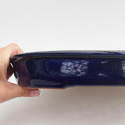 Keramik Bonsaischale 30 x 23 x 4 cm, Farbe blau - 2