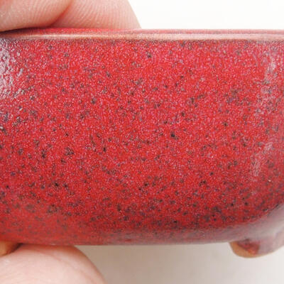 Bonsaischale aus Keramik 9,5 x 8 x 3,5 cm, Farbe rot - 2