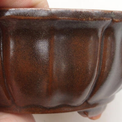 Bonsaischale aus Keramik 10,5 x 10,5 x 5 cm, Farbe braun - 2