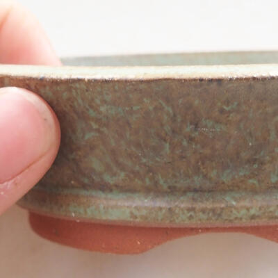 Keramische Bonsai-Schale 8,5 x 8,5 x 2,5 cm, Farbe grün - 2