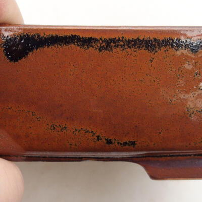 Bonsaischale aus Keramik 14,5 x 11 x 5,5 cm, Farbe schwarzbraun - 2