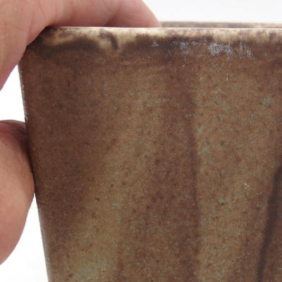 Keramik Bonsai Schüssel 8 x 8 x 10 cm, Farbe braun - 2