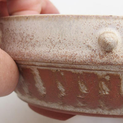 Keramik Bonsai Schüssel 14 x 14 x 5 cm, beige Farbe - 2