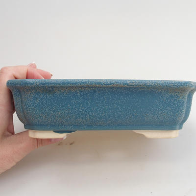 Keramik Bonsai Schüssel 18 x 14 x 5 cm, Farbe blau - 2