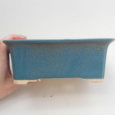 Keramik Bonsaischale 18 x 14 x 6,5 cm, Farbe blau - 2