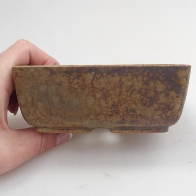 Keramik-Bonsaischale 12 x 9 x 4,5 cm, braun-grüne Farbe - 2