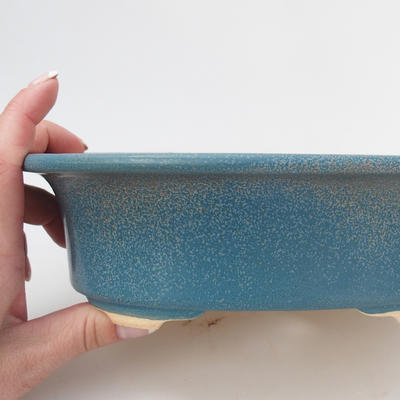 Keramik Bonsaischale 22 x 17,5 x 6,5 cm, Farbe blau - 2
