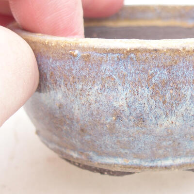 Keramische Bonsai-Schale 8 x 8 x 3,5 cm, Farbe blau - 2