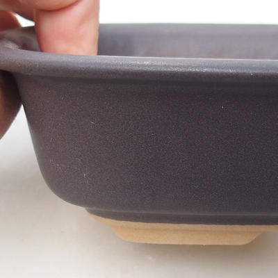 Bonsaischale aus Keramik H 02 - 19 x 13,5 x 5 cm, schwarz matt - 2