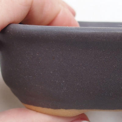 Bonsaischale aus Keramik H 04 - 10 x 7,5 x 3,5 cm, schwarz matt - 2