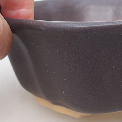 Bonsaischale aus Keramik H 06 - 14,5 x 14,5 x 4,5 cm, schwarz matt - 2