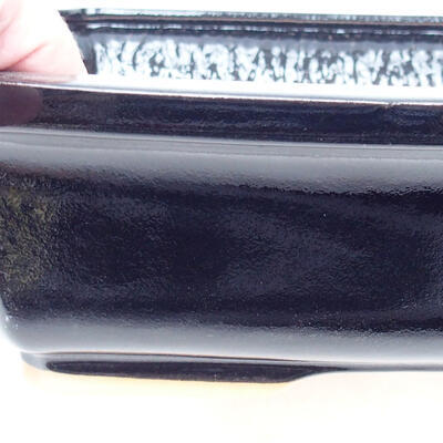 Bonsaischale aus Keramik H 07 - 30 x 21,5 x 8,5 cm, schwarz glänzend - 30 x 21,5 x 8,5 cm  - 2