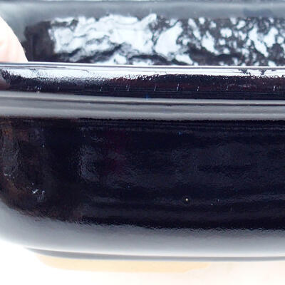 Keramik Bonsai Schüssel H 10 - 37 x 27 x 10 cm, schwarz glänzend - 37 x 27 x 10 cm - 2