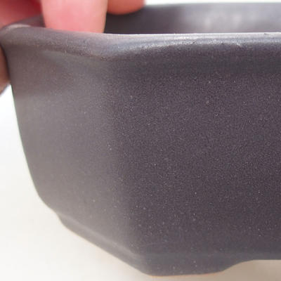 Keramik Bonsai Schüssel H 13 - 11,5 x 11,5 x 4,5 cm, schwarz matt - 2