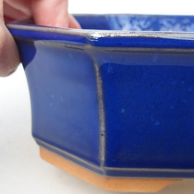 Keramik Bonsai Schüssel H 14 - 17,5 x 17,5 x 6,5 cm, Blau - 2