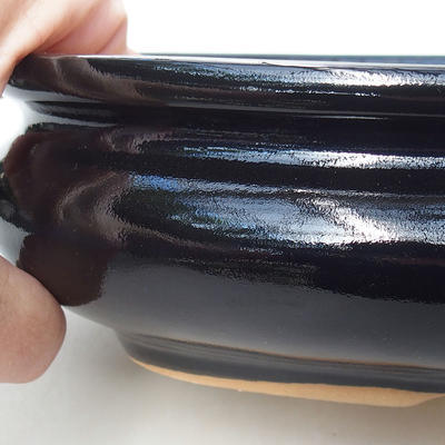 Bonsaischale aus Keramik H 15 - 26,5 x 17 x 6 cm, schwarz glänzend - 2