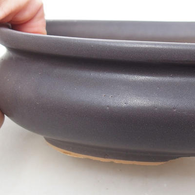 Bonsaischale aus Keramik H 15 - 26,5 x 17 x 6 cm, schwarz matt - 2