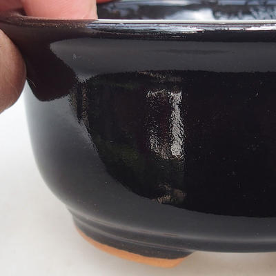 Keramik Bonsai Schüssel H 30 - 12 x 10 x 5 cm, schwarz glänzend - 2