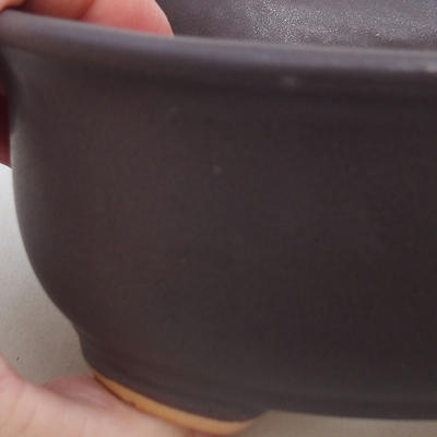 Keramik Bonsai Schüssel H 30 - 12 x 10 x 5 cm, schwarz matt - 2
