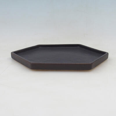 Bonsai-Untertasse aus Keramik H 53 - 18 x 15,5 x 1,5,5 cm, schwarz matt - 2