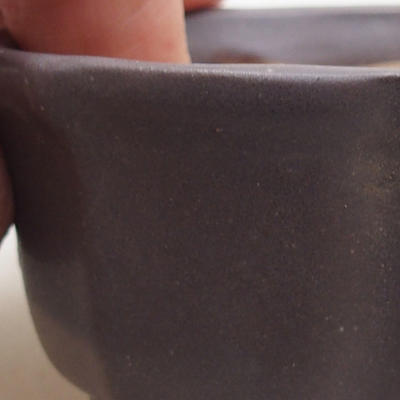 Keramik Bonsai Schüssel H 95 - 7 x 7 x 4,5 cm, schwarz matt - 2