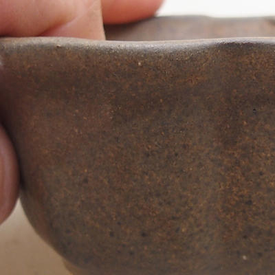 Keramik Bonsai Schüssel H 95 - 7 x 7 x 4,5 cm, Braun - 2
